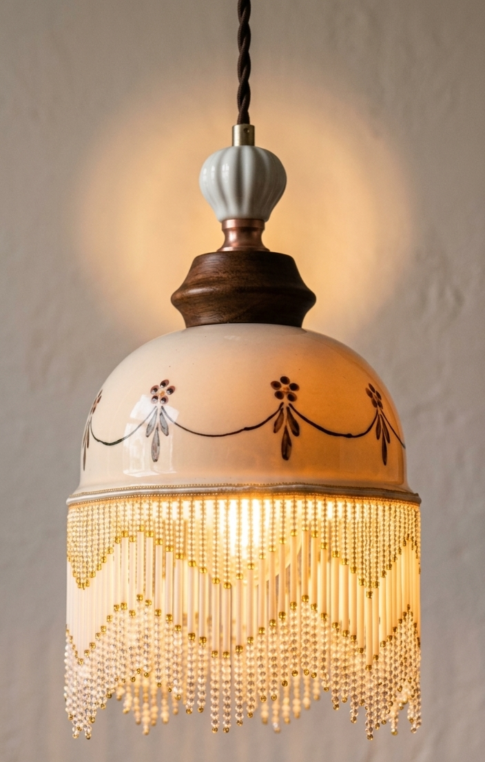 Suspension Dôme Céramique — Simple & Cristal