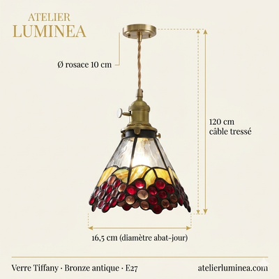 Suspension & Applique Vigne — Tiffany Bronze Rubis
