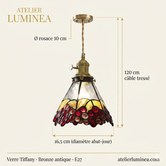 Suspension & Applique Vigne — Tiffany Bronze Rubis