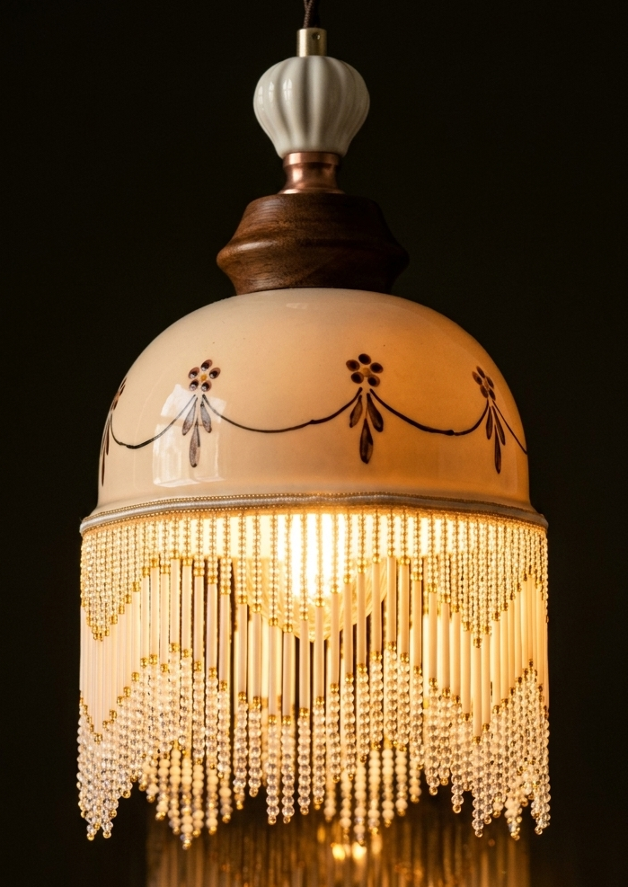 Suspension Dôme Céramique — Simple & Cristal